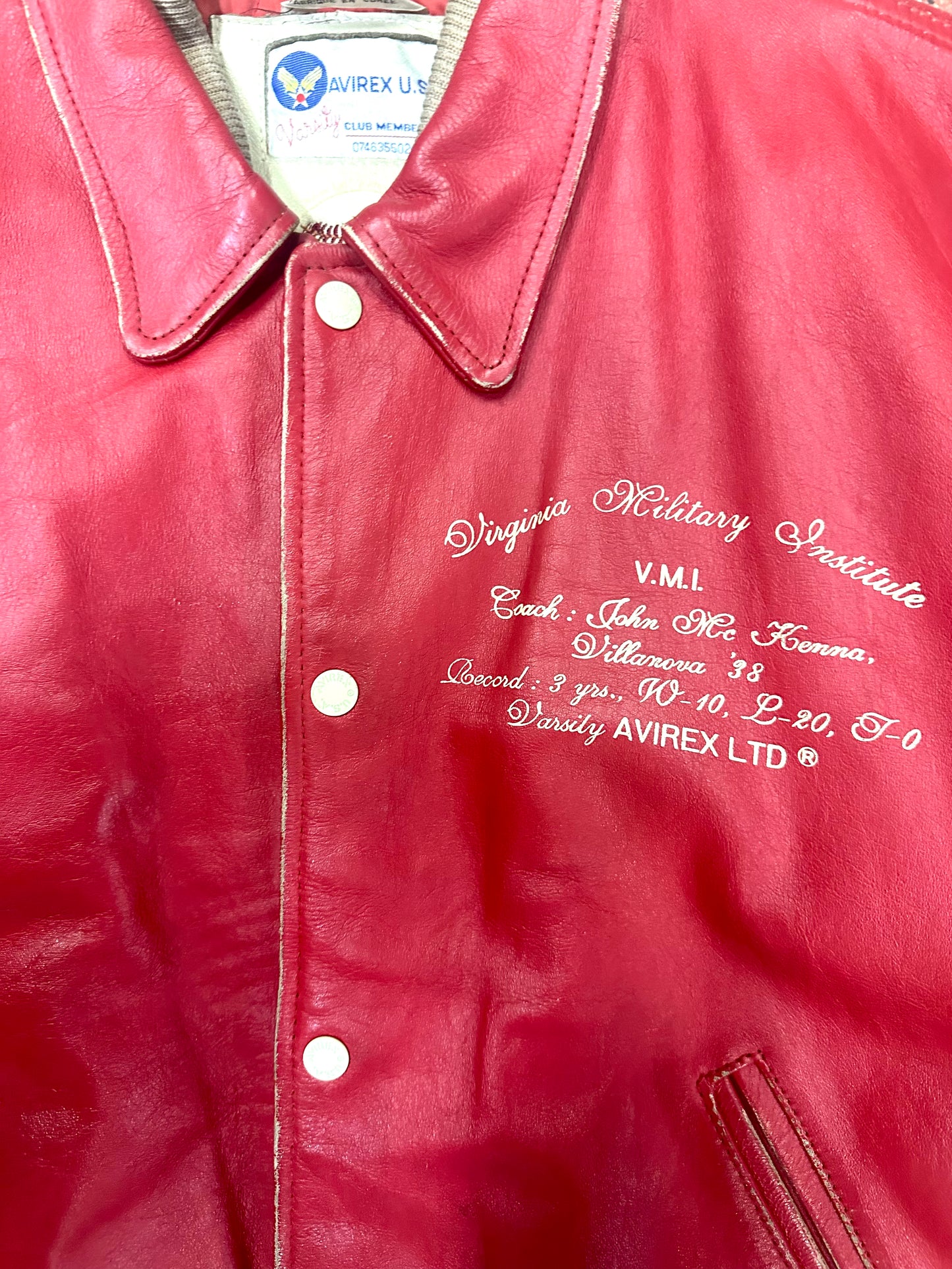 Avirex Giacca College Vintage in Pelle Rossa – Taglia M