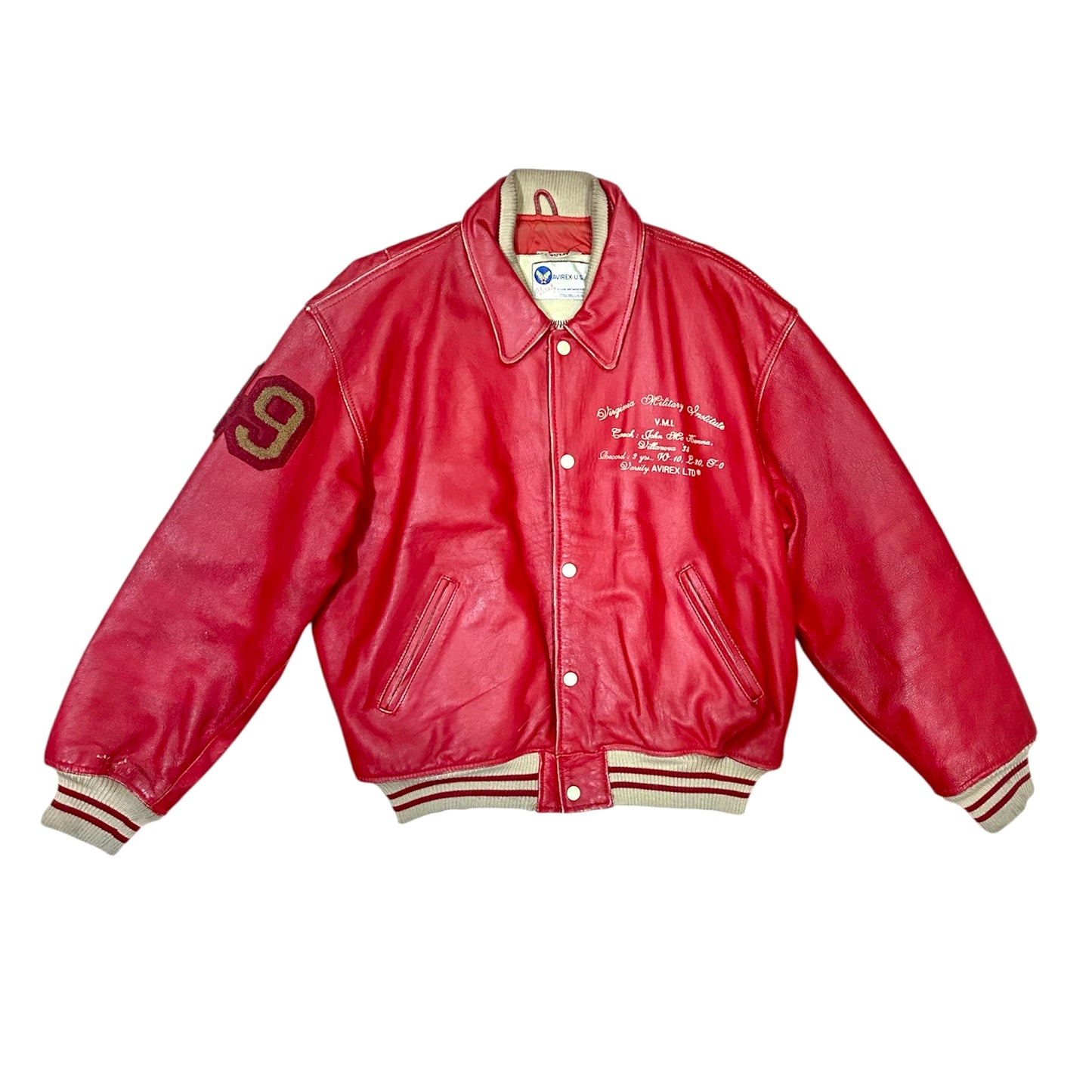 Avirex Giacca College Vintage in Pelle Rossa – Taglia M