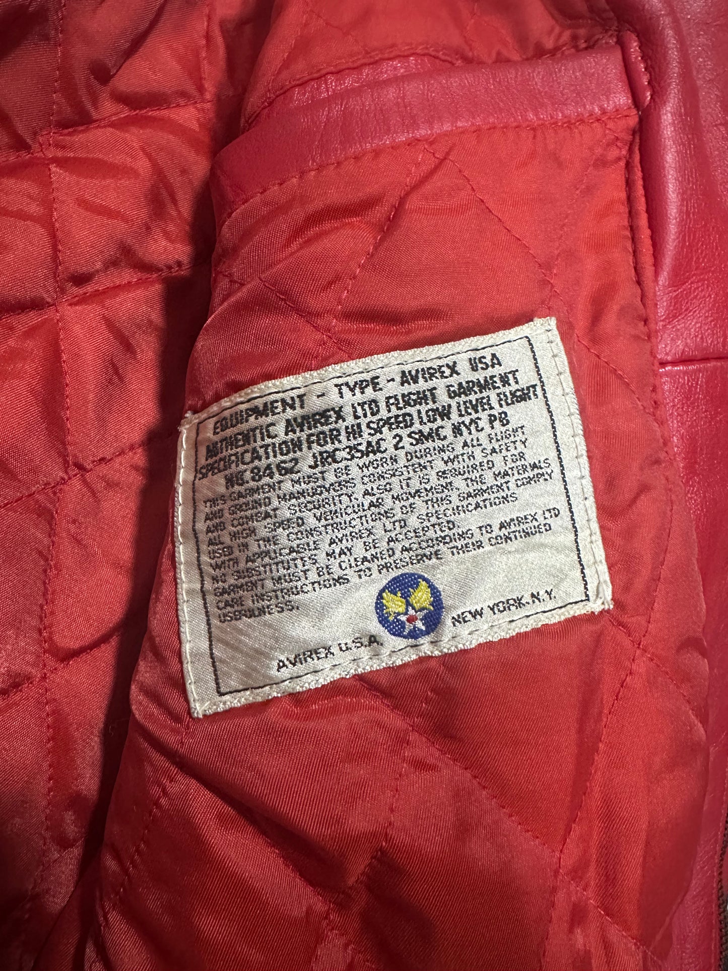 Avirex Giacca College Vintage in Pelle Rossa – Taglia M