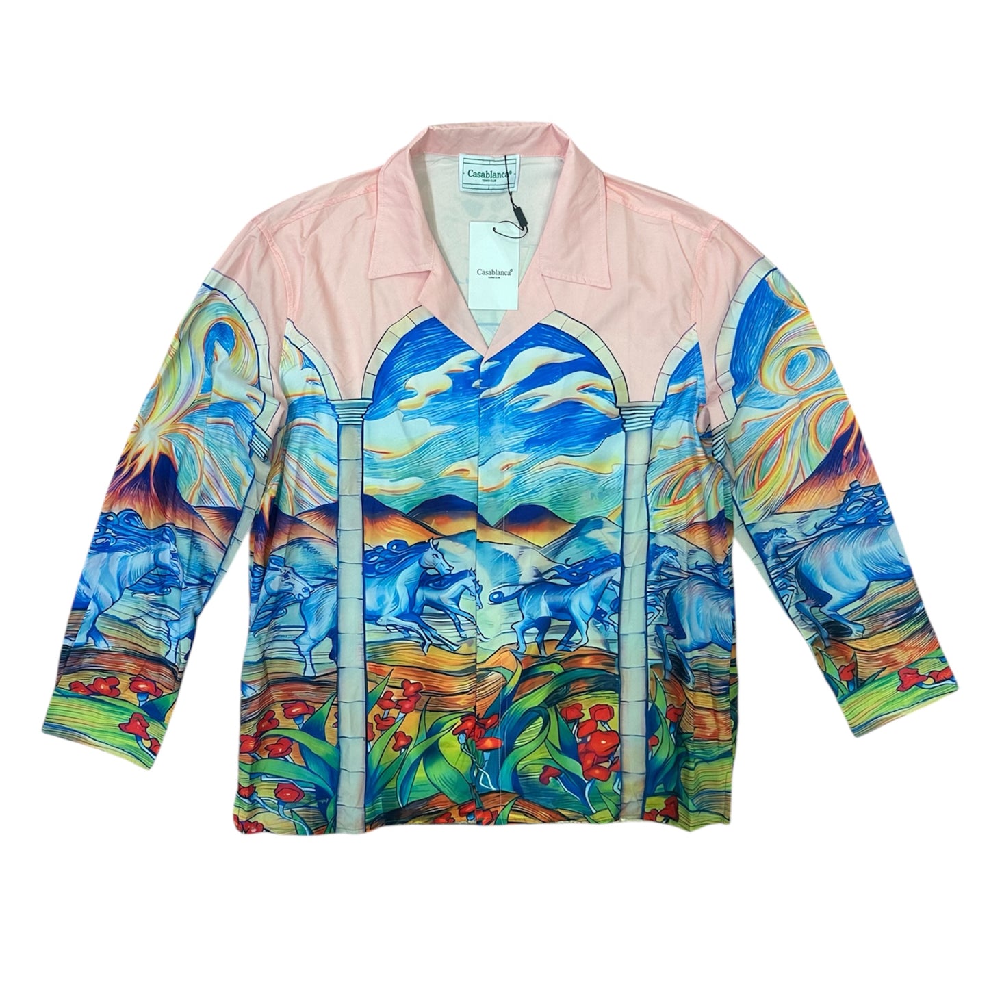 Camicia da Uomo Casablanca Stampa "Cavalli al Tramonto" - Taglia XL