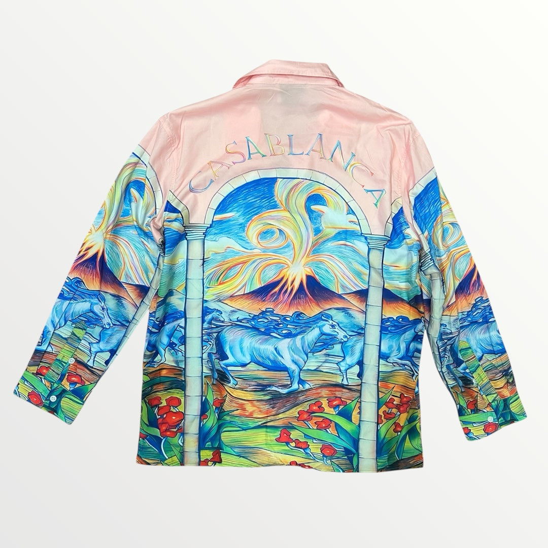 Camicia da Uomo Casablanca Stampa "Cavalli al Tramonto" - Taglia XL