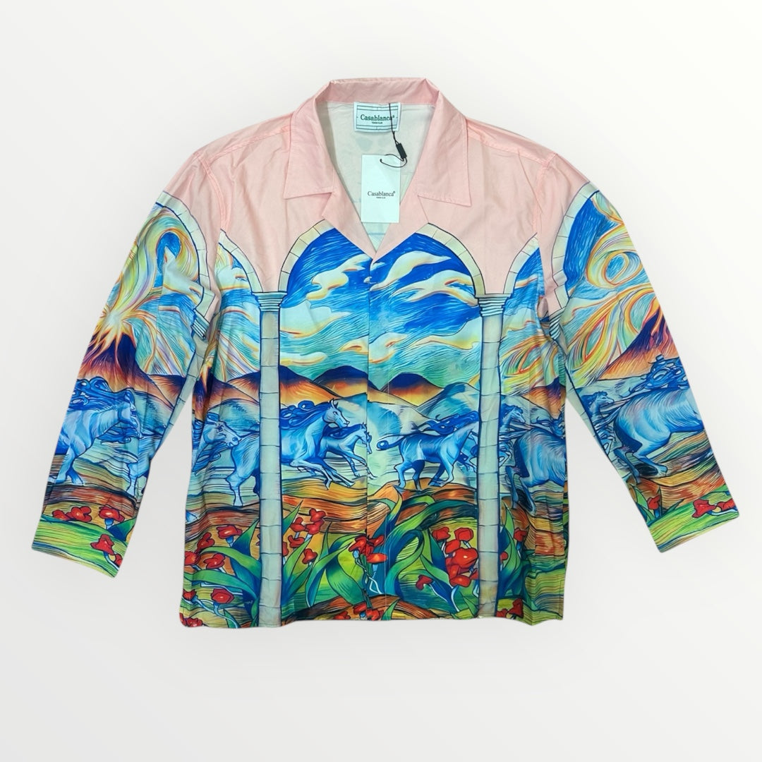 Camicia da Uomo Casablanca Stampa "Cavalli al Tramonto" - Taglia XL