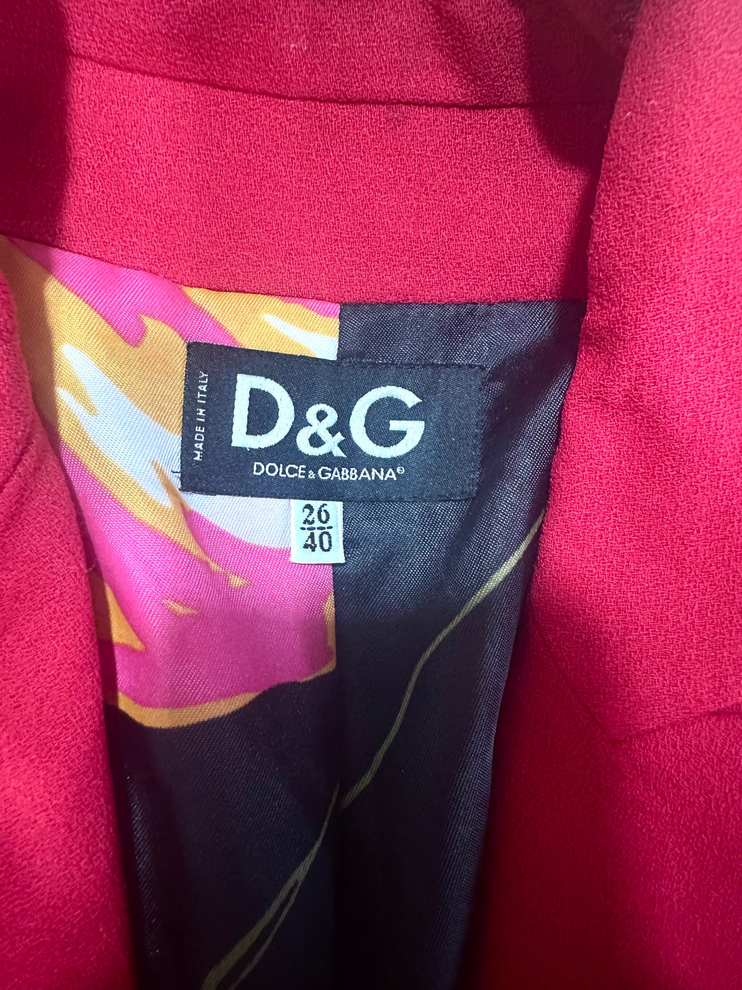 Blazer D&G Dolce & Gabbana Rosso Taglia 40