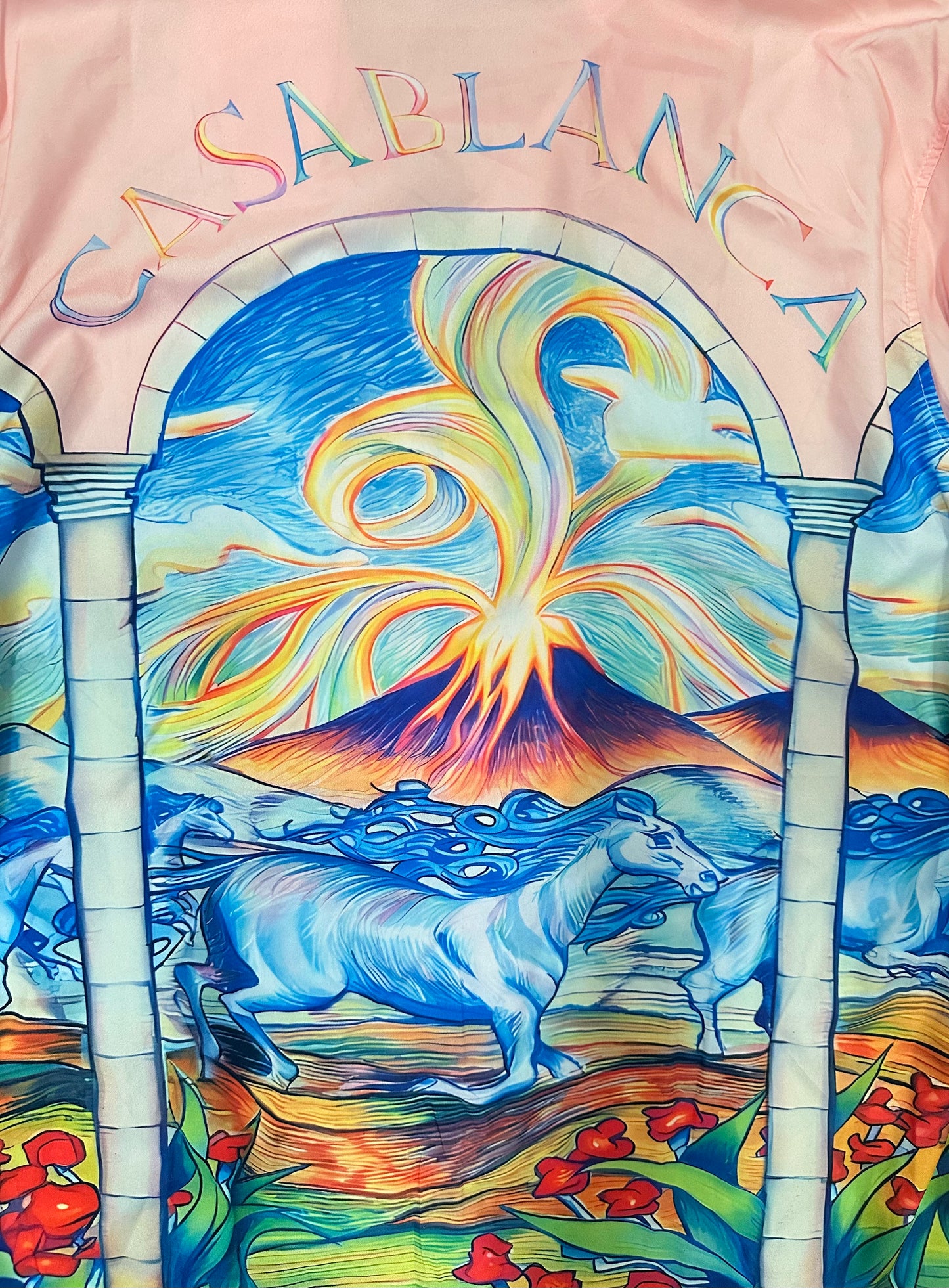 Camicia da Uomo Casablanca Stampa "Cavalli al Tramonto" - Taglia XL