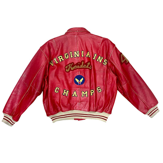 Avirex Giacca College Vintage in Pelle Rossa – Taglia M