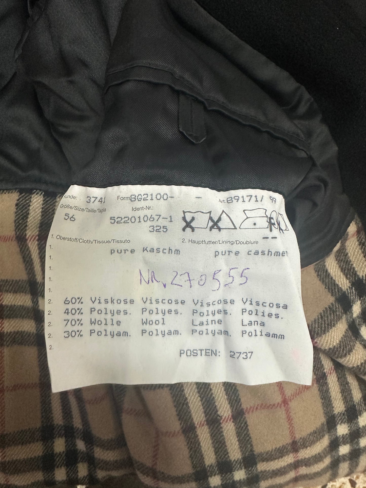 Cappotto Uomo Burberry in Cashmere - Size 56